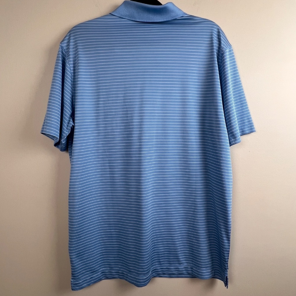 Nike Golf Tour Performance Blue White Stripe Short Sleeve Tarhill Polo Men’s Med - Picture 5 of 8